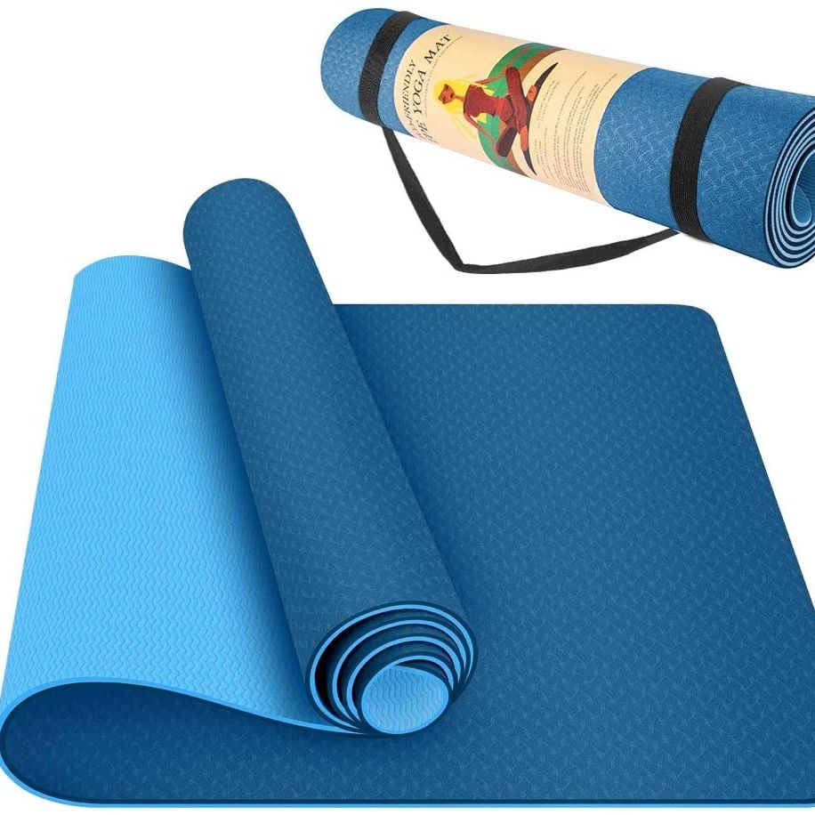 TAPIS YOGA PILATES TPE bicolore antidérapant avec housse de protection LIVRAISON EN FRANCE