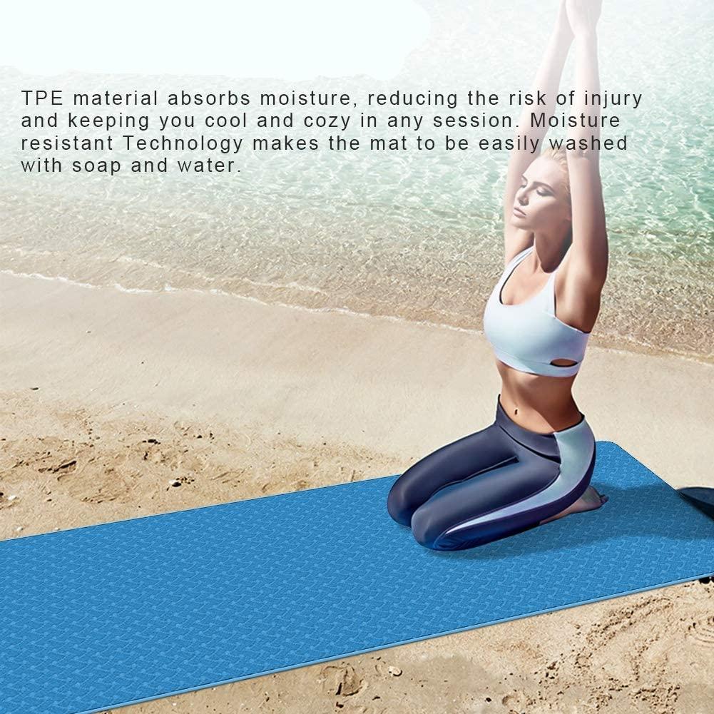 TAPIS YOGA PILATES TPE bicolore antidérapant avec housse de protection LIVRAISON EN FRANCE