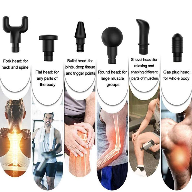Appareil de massage à percussion sans fil portatif,dispositif à vibrations, soulagement des muscles, tissu profond, à porter dans la main, pistolet pour masser le fascial,