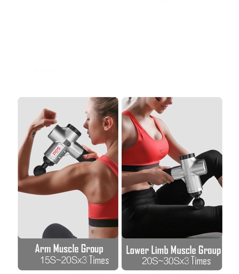 Appareil de massage à percussion sans fil portatif,dispositif à vibrations, soulagement des muscles, tissu profond, à porter dans la main, pistolet pour masser le fascial,