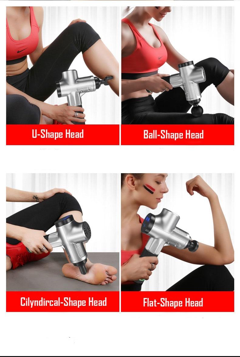 Appareil de massage à percussion sans fil portatif,dispositif à vibrations, soulagement des muscles, tissu profond, à porter dans la main, pistolet pour masser le fascial,