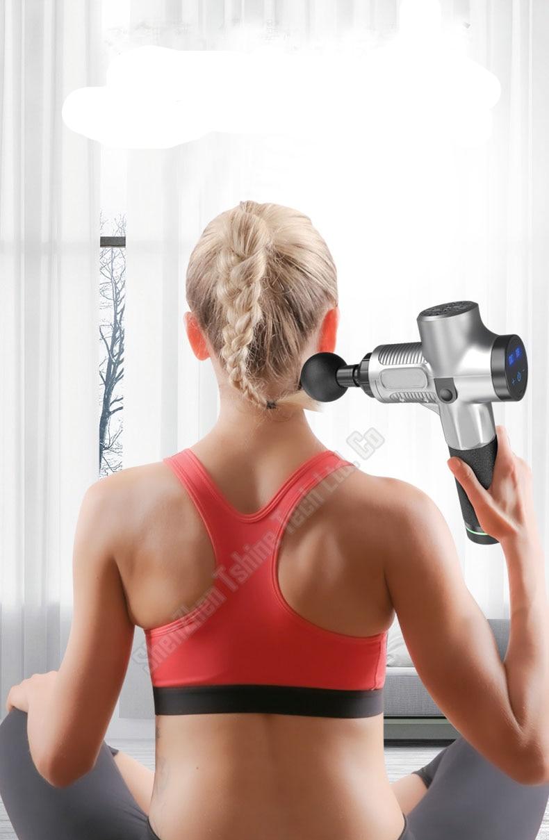 Appareil de massage à percussion sans fil portatif,dispositif à vibrations, soulagement des muscles, tissu profond, à porter dans la main, pistolet pour masser le fascial,