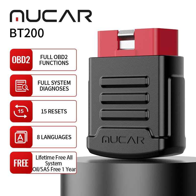 MUCAR – outil de Diagnostic automobile, Bluetooth, lecteur de Code SAS/huile, Obd2, PK Thinkdiag, BT200, système complet gratuit à vie