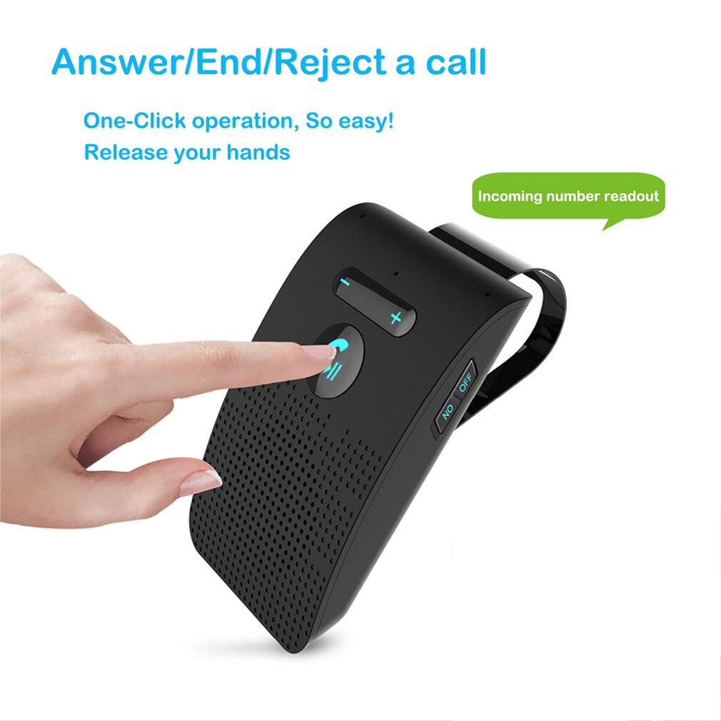 Kit de voiture mains libres 4.2 pare-soleil avec clip, récepteur Audio sans fil, haut-parleur, lecteur de musique, double Microphone