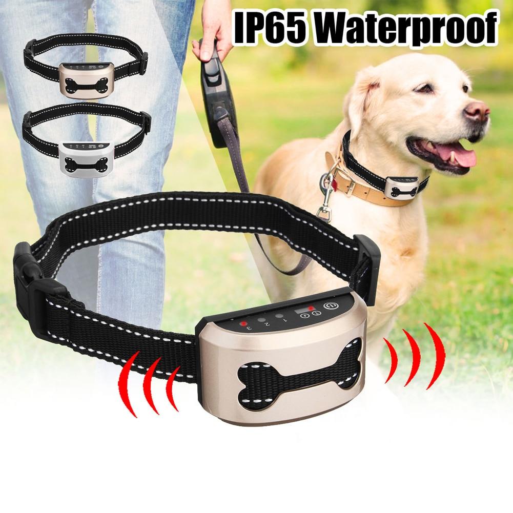 Collier Intelligent Anti-aboiement pour chien, Rechargeable, ultrasonique, étanche, Vibration, contrôle des aboiements
