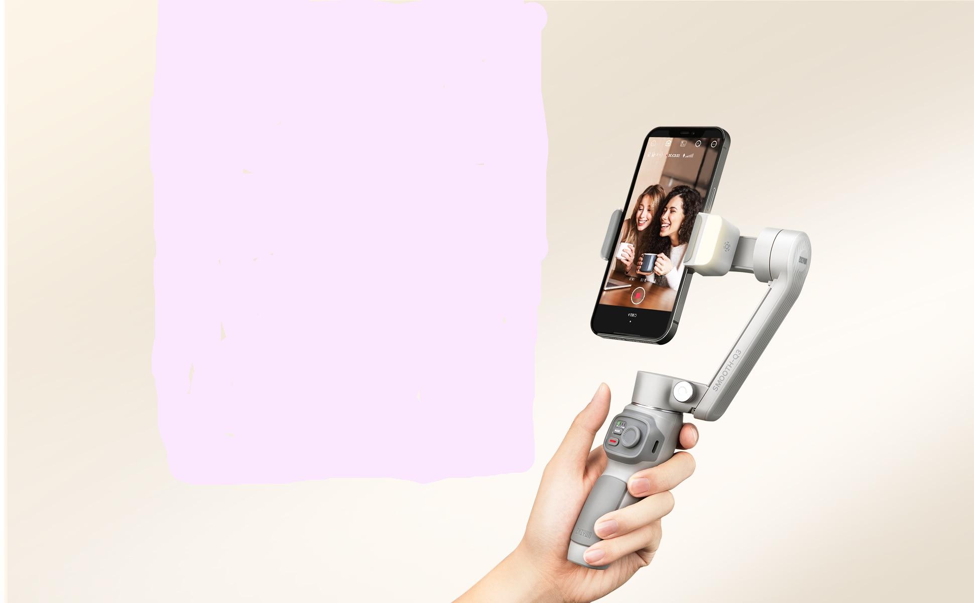 Zhiyun Smooth Q3 – stabilisateur de cardan 3 axes pour Smartphone, avec éclairage, démarrage automatique, suivi d'objet, pour iPhone 12 11 PRO MAX Android