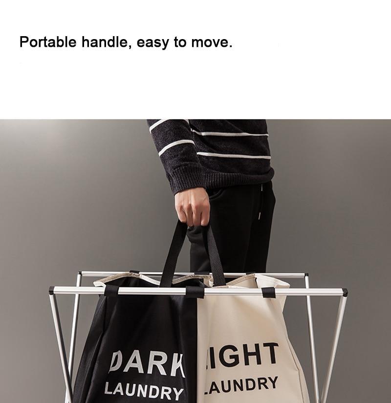 Panier de rangement pour vêtements sales, panier de rangement à trois grilles pliable, grand panier à linge étanche pour la maison Panier de rangement pour vêtements sales, panier de rangement à trois grilles pliable, grand panier à linge étanche pour la maison