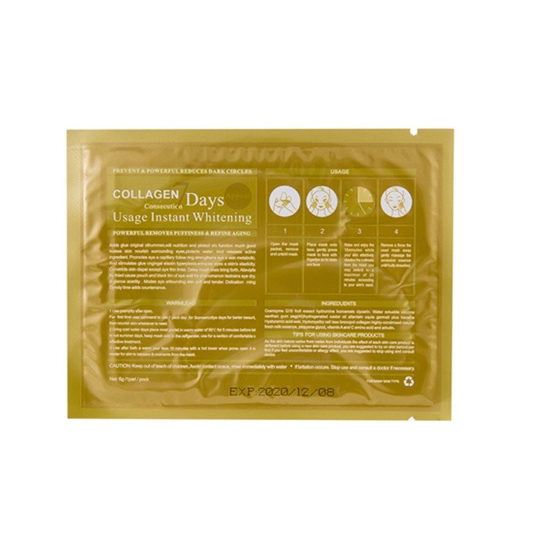 Masque de beauté au collagène cristal or, 20 pièces = 10 paires, Patch pour les yeux, masque coréen contre l'acné, soins pour la peau