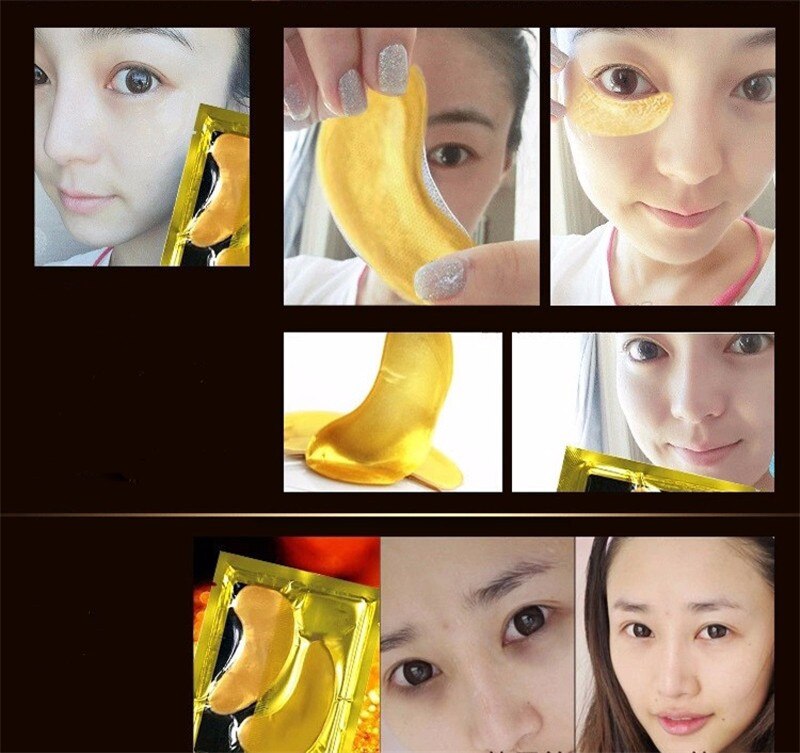 Masque de beauté au collagène cristal or, 20 pièces = 10 paires, Patch pour les yeux, masque coréen contre l'acné, soins pour la peau