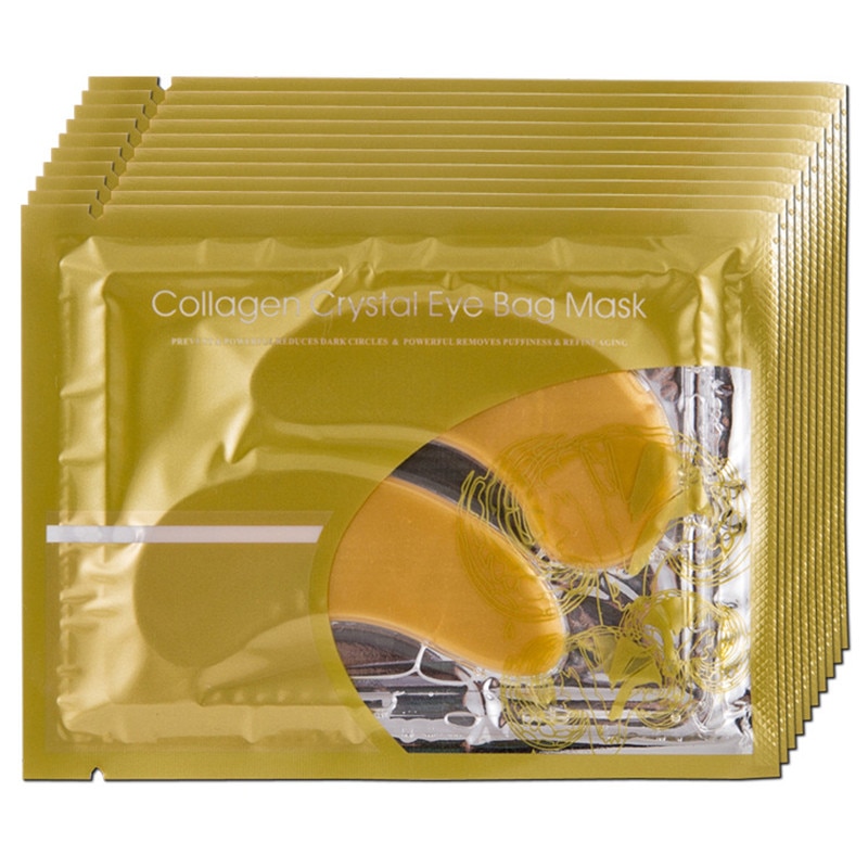 Masque de beauté au collagène cristal or, 20 pièces = 10 paires, Patch pour les yeux, masque coréen contre l'acné, soins pour la peau