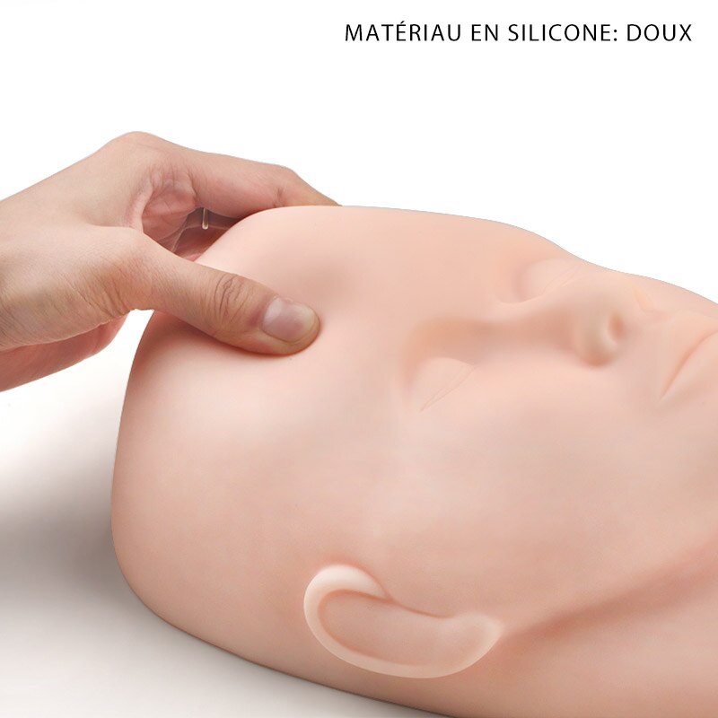 Tête de Mannequin pour Extension de cils en Silicone, kit de fournitures pour la pratique des faux-cils