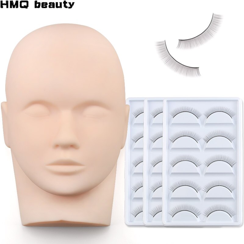 Tête de Mannequin pour Extension de cils en Silicone, kit de fournitures pour la pratique des faux-cils