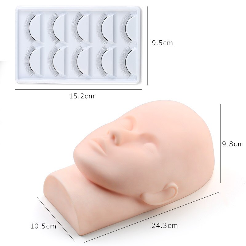 Tête de Mannequin pour Extension de cils en Silicone, kit de fournitures pour la pratique des faux-cils