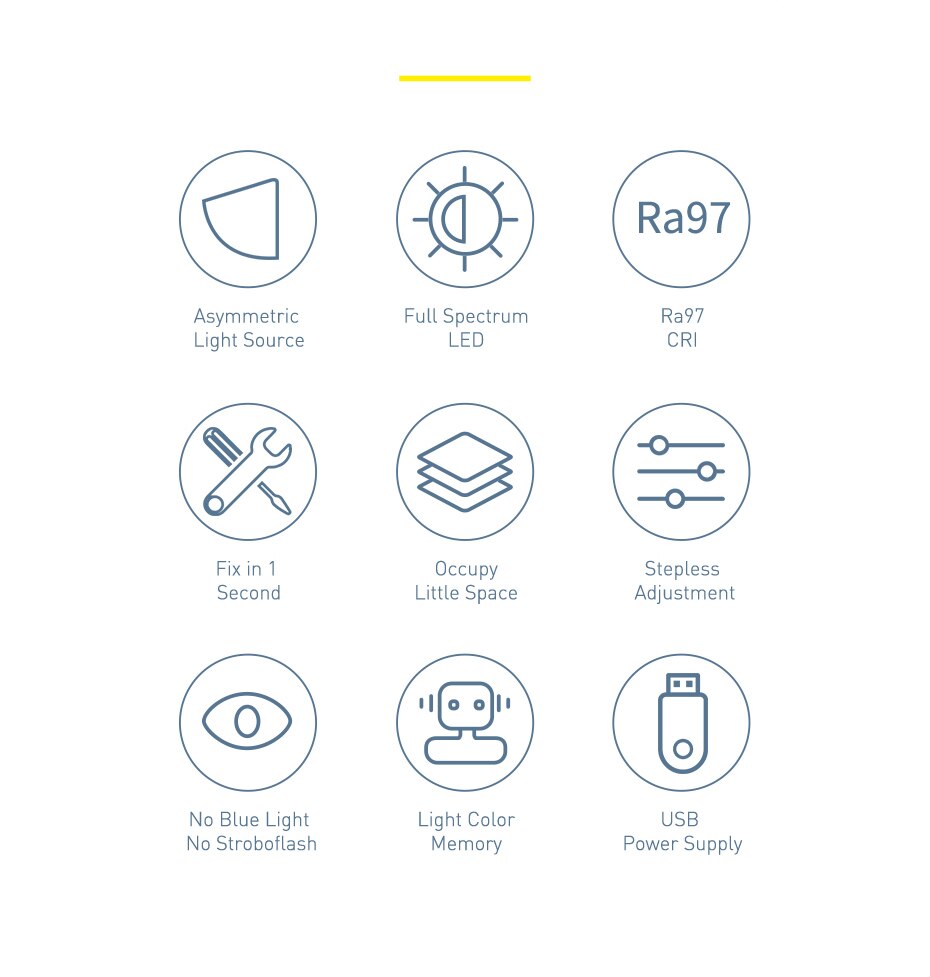 Baseus – lampe LED pour écran d'ordinateur, barre suspendue pour moniteur PC, veilleuse USB à gradation continue Baseus – lampe LED pour écran d'ordinateur, barre suspendue pour moniteur PC, veilleuse USB à gradation continue