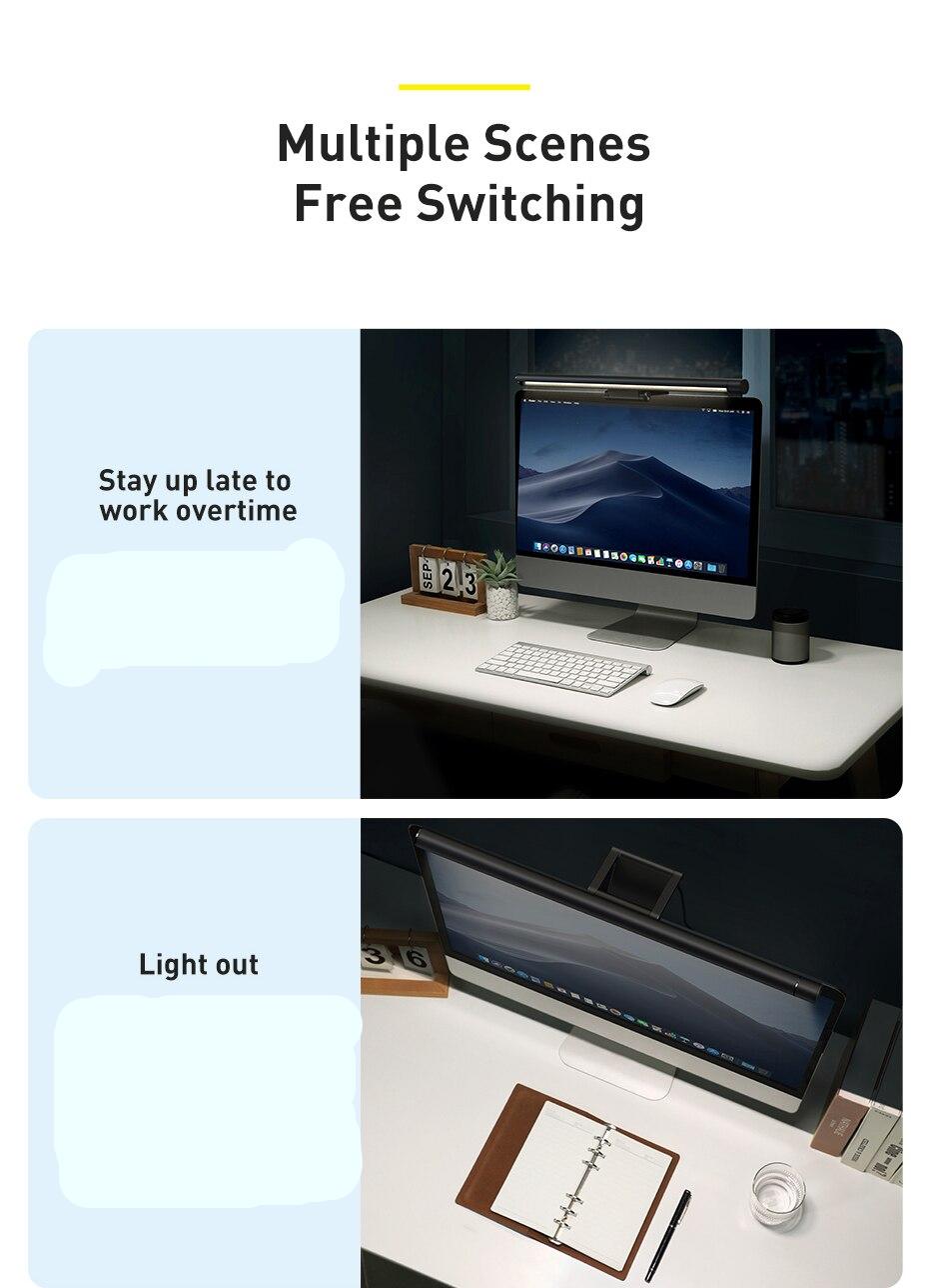 Baseus – lampe LED pour écran d'ordinateur, barre suspendue pour moniteur PC, veilleuse USB à gradation continue Baseus – lampe LED pour écran d'ordinateur, barre suspendue pour moniteur PC, veilleuse USB à gradation continue