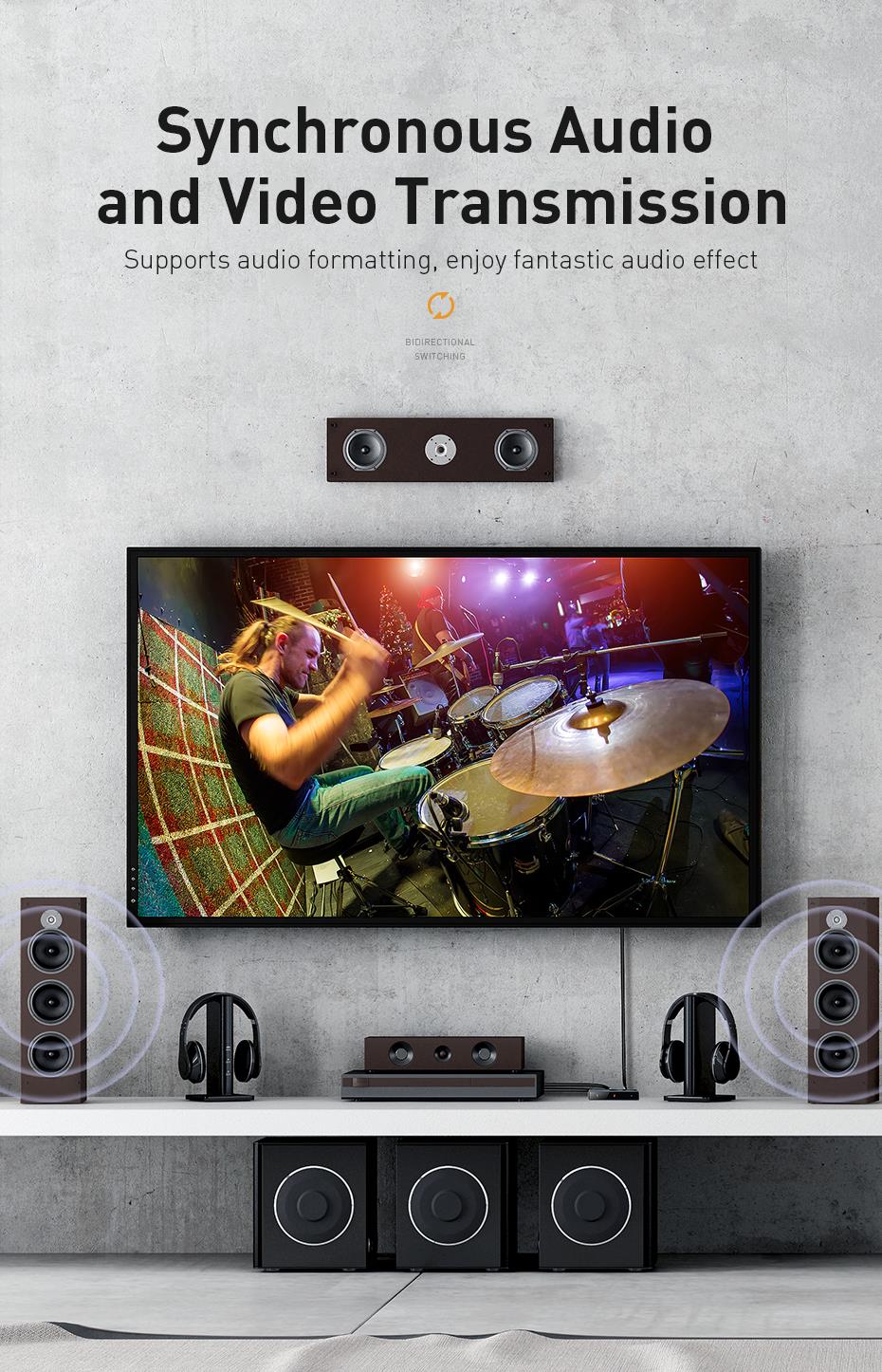 Baseus – commutateur 4khd 2 en 1 4K, adaptateur bidirectionnel, convertisseur séparateur, compatible HDMI, pour PS4, boîtier TV, PC