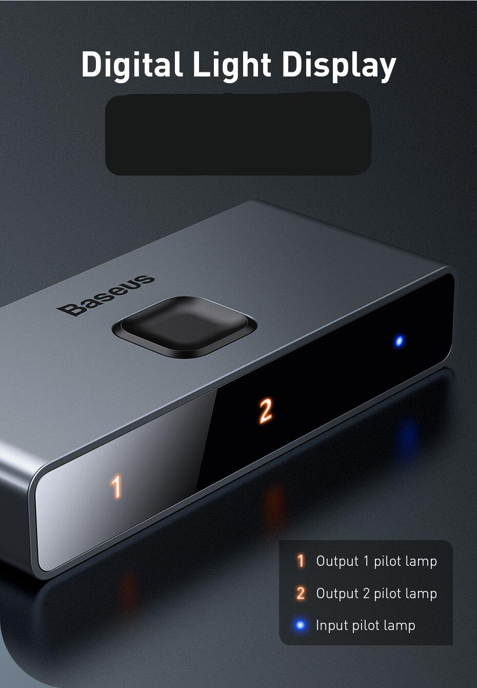 Baseus – commutateur 4khd 2 en 1 4K, adaptateur bidirectionnel, convertisseur séparateur, compatible HDMI, pour PS4, boîtier TV, PC